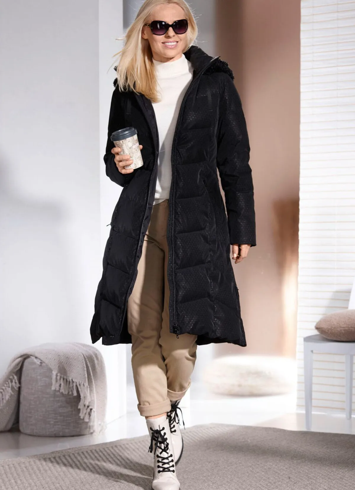 Clearance BADER Funktionsmantel im Puffer-Style SCHWARZ