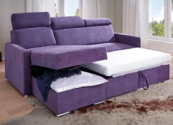 Clearance BADER Funktions-Polsterecke mit Bettkasten VIOLETT