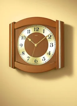 BADER Funk-Wanduhr aus massivem Holz EICHE