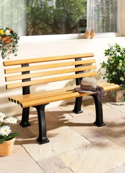 Best BADER Gartenbank aus Kunststoff in Holzoptik BRAUN