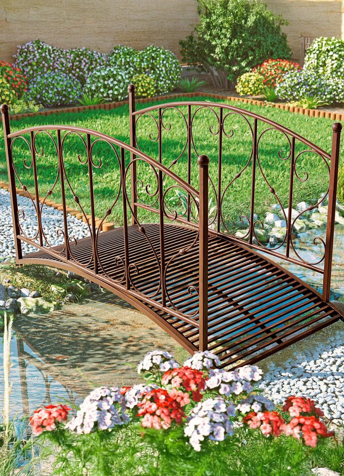 Online BADER Gartenbrücke aus Metall ROSTFARBEN