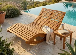 Sale BADER Garten Liege aus Akazienholz braun