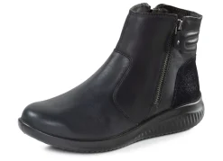 Hot BADER Gefütterte Damen-Boots, Winterschuhe, Weite K, mit Lammfell SCHWARZ