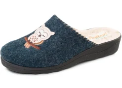 Outlet BADER Gefütterte Damen-Hausschuhe, mit Schurwolle MARINE