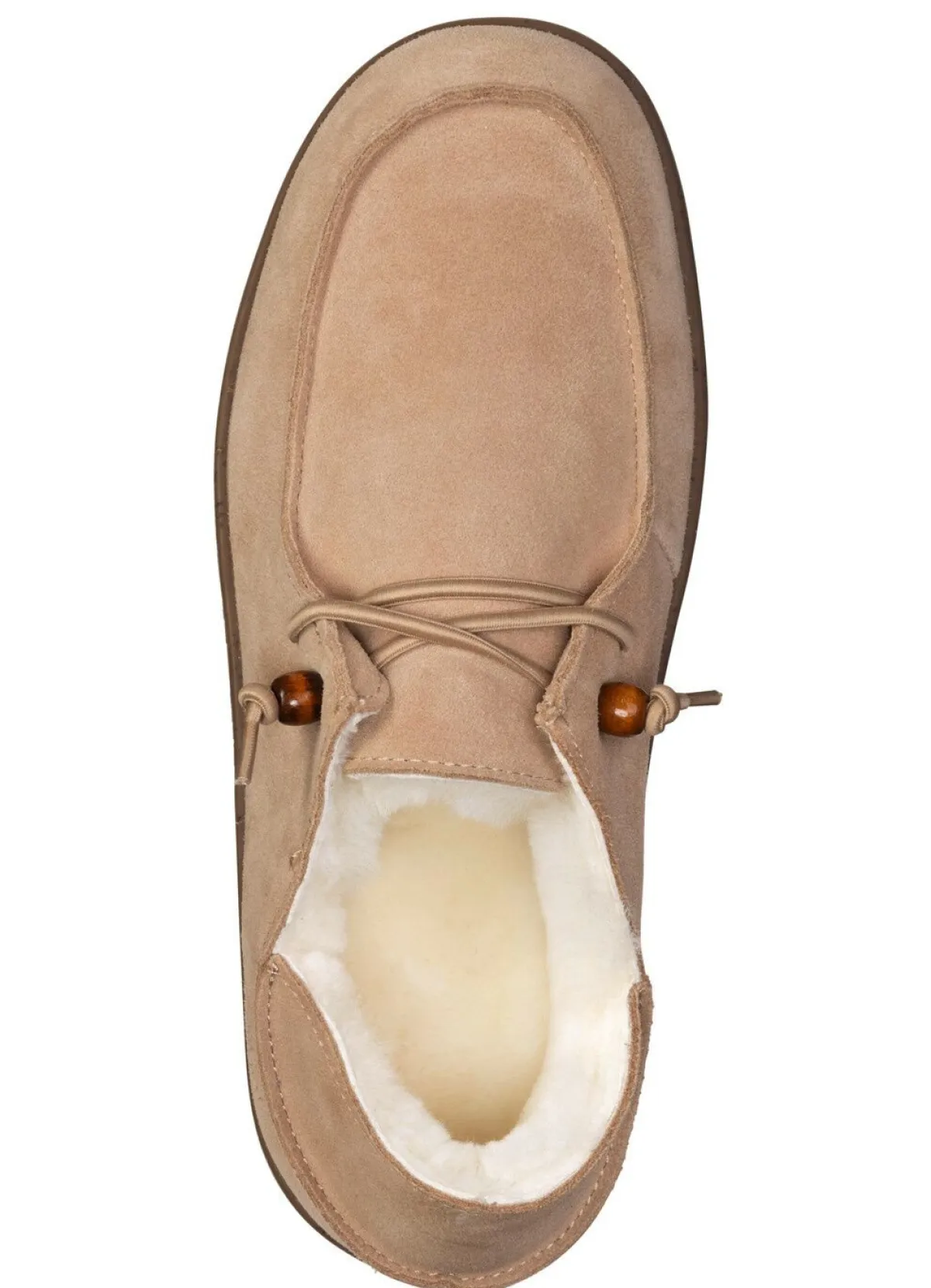 New BADER Gefütterte Herren-Slipper, Winterschuhe, mit Lammfell BEIGE