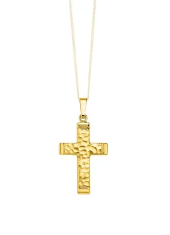 Hot BADER Gehämmerter Kreuz-Anhänger aus Gold