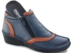 New Gemini , bequeme Damen-Boots, Weite H, mit herausnehmbarem Fußbett MARINE-BRAUN