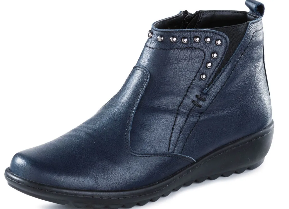 BADER Gemini, bequeme Damen-Boots, Weite G, mit herausnehmbarem Fußbett MARINE