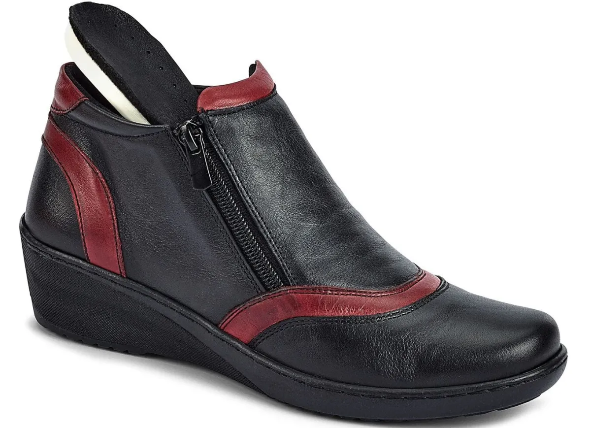 Clearance Gemini , bequeme Damen-Boots, Weite H, mit herausnehmbarem Fußbett SCHWARZ-CHIANTI