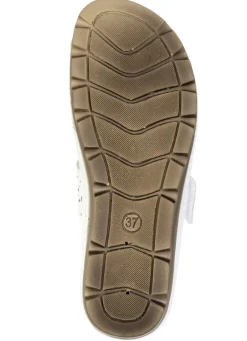 Sale Gemini , bequeme Damen-Pantoletten, Weite G, mit Klettverschluss WEISS