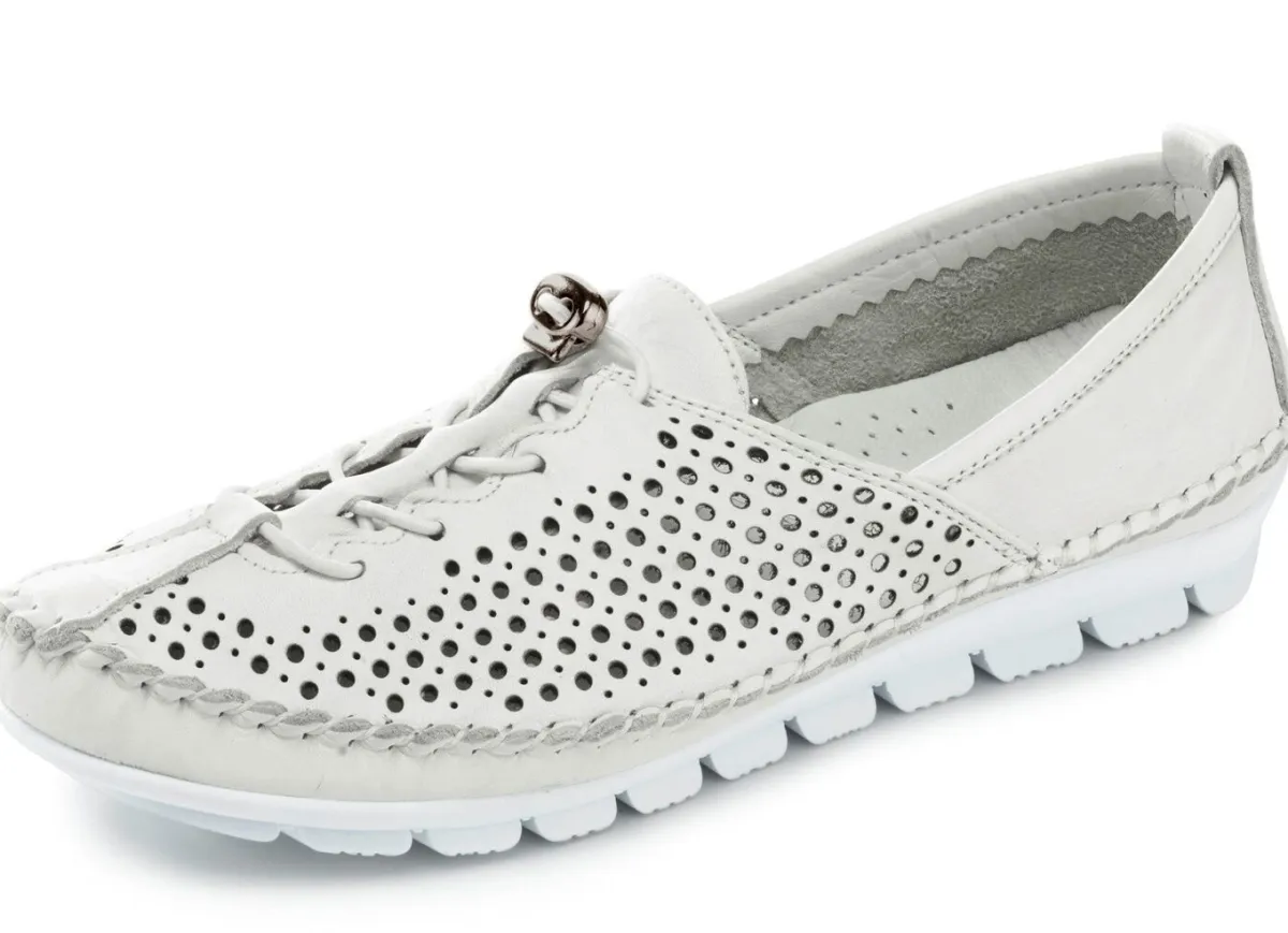 Gemini , bequeme Damen-Slipper, Weite G, mit herausnehmbarem Fußbett WEISS
