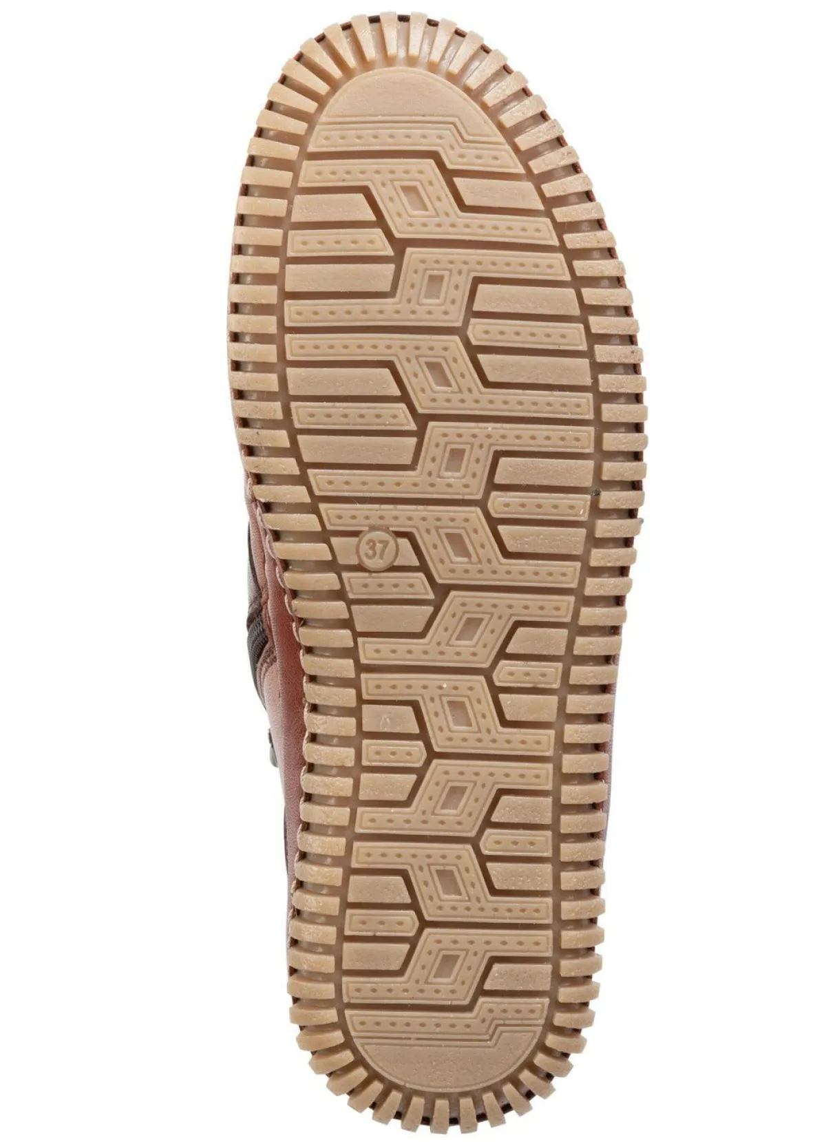 Outlet Gemini Bootie im Patchwork-Stil COGNAC-BUNT