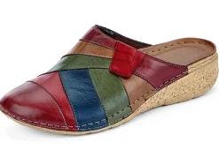 New Gemini , klassische Damen-Clogs, Weite G, mit Gummizug BORDEAUX-MULTICOLOR