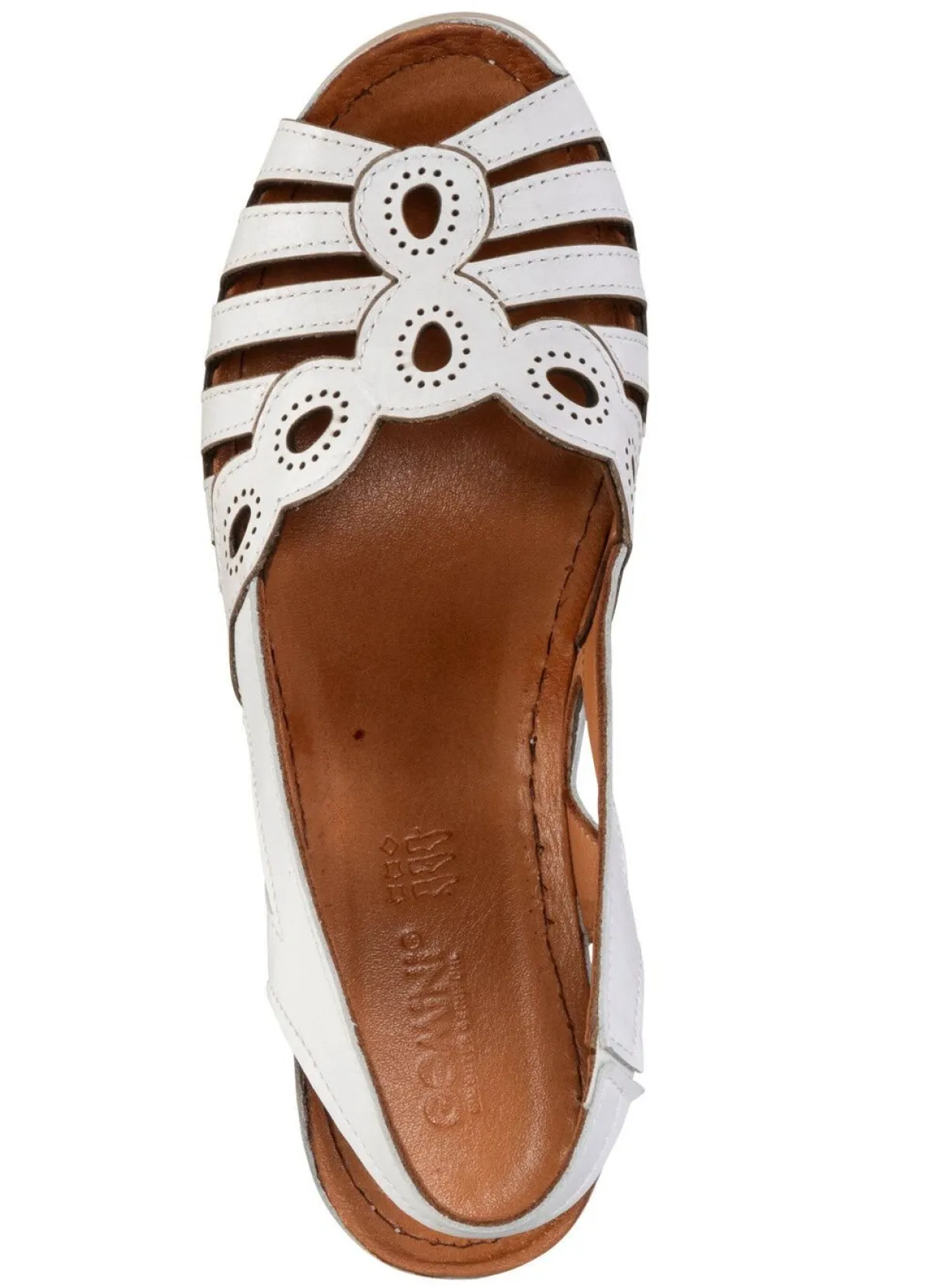 Online Gemini , klassische Damen-Sandaletten, Weite G, aus Leder WEISS