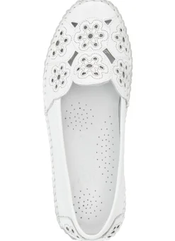 Outlet BADER Gemini, leichte Damen-Slipper, Weite G, mit herausnehmbarem Fußbett WEISS