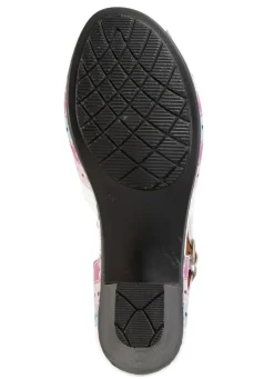 New Gemini , modische Damen-Sandaletten, Weite G, mit Gummizug WEISS-BUNT