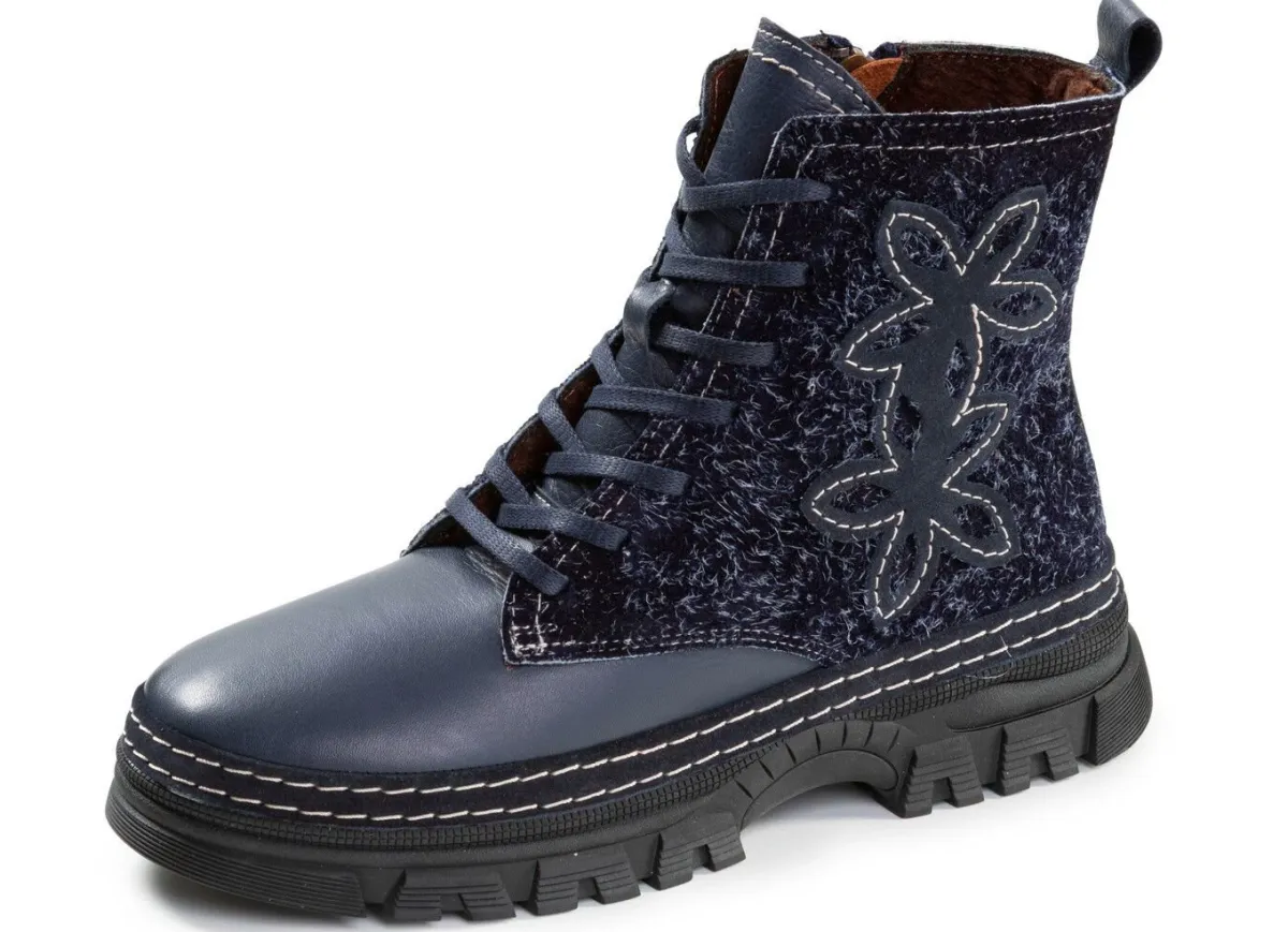 Outlet Gemini , modische Damen-Stiefeletten, Winterschuhe, Weite G, mit herausnehmbarem Fußbett MARINE