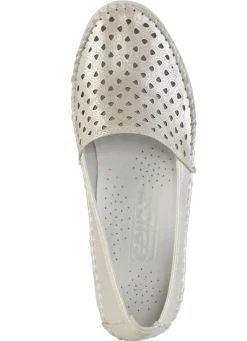 Discount Gemini Mokassin-Slipper aus weichem, glänzend geprägtem Nappaleder MATTSILBER