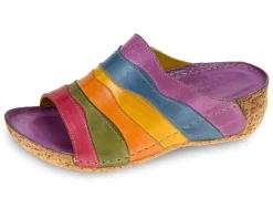 Gemini Pantolette in pfiffiger Optik VIOLA-MULTICOLOR