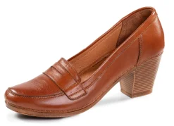 Sale Gemini Pumps aus teilweise schattiertem Rind-Nappaleder COGNAC
