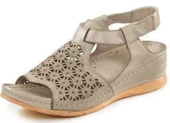 New Gemini Sandale aus schattiertem Nappaleder mit Prägung KIESEL