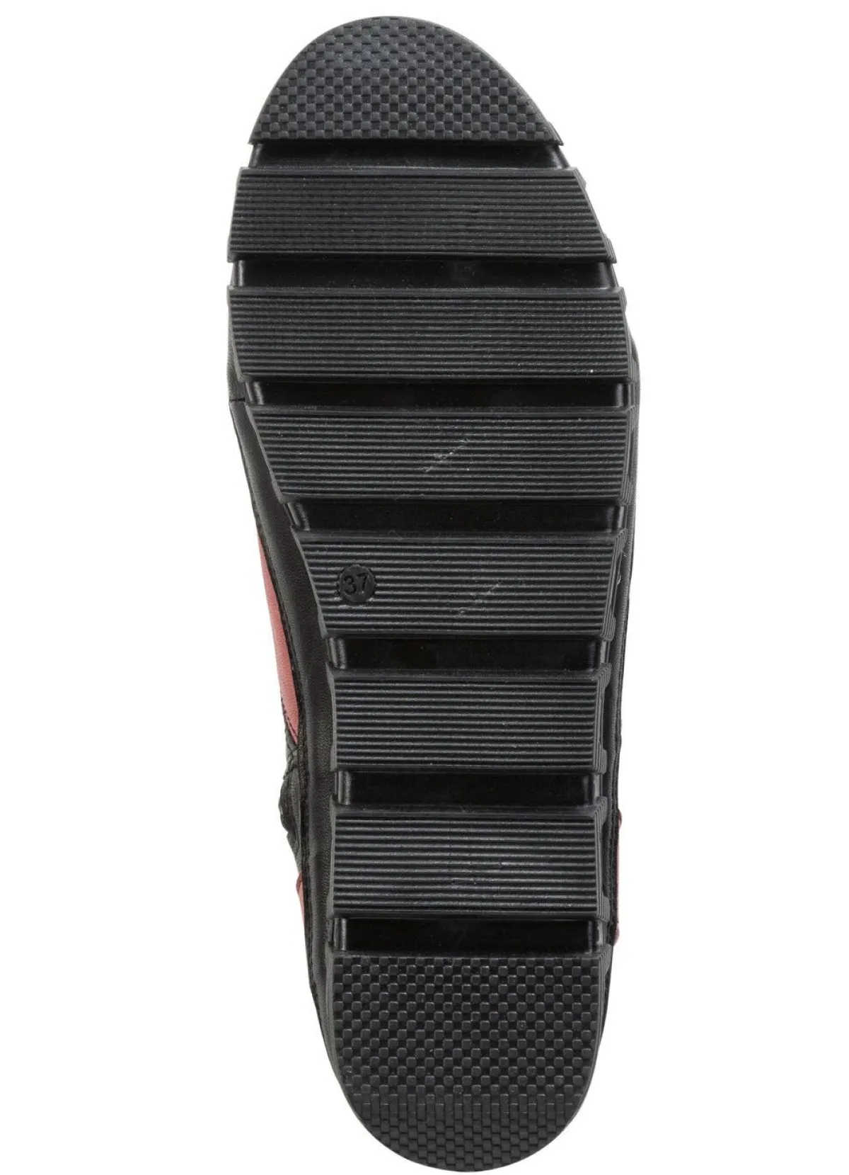 Outlet Gemini Schnür-Bootie mit Knitter-Struktur SCHWARZ-ROT-GRÜN