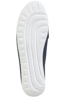 Gemini Slipper aus Nappaleder mit Lederspange MARINE