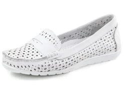 Discount Gemini Slipper aus Nappaleder mit Lederspange WEISS