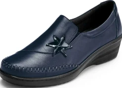 Discount Gemini Slipper mit Leder-Applikation MARINE
