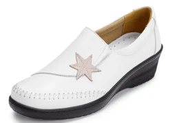 Best Gemini Slipper mit Leder-Applikation WEISS