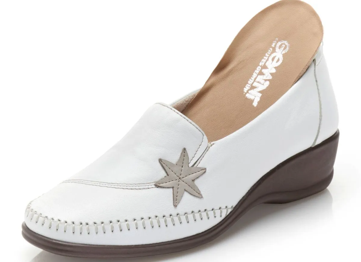 Best Gemini Slipper mit Leder-Applikation WEISS
