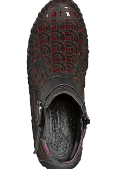 Best Gemini , sommerliche Damen-Boots, Weite G, mit herausnehmbarem Fußbett SCHWARZ-RUBINROT