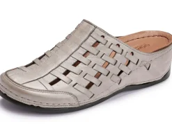 New Gemini , sommerliche Damen-Clogs, Weite G, mit Gummizug TAUPE