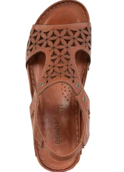 Gemini , sommerliche Damen-Sandalen, Weite G, aus Leder COGNAC