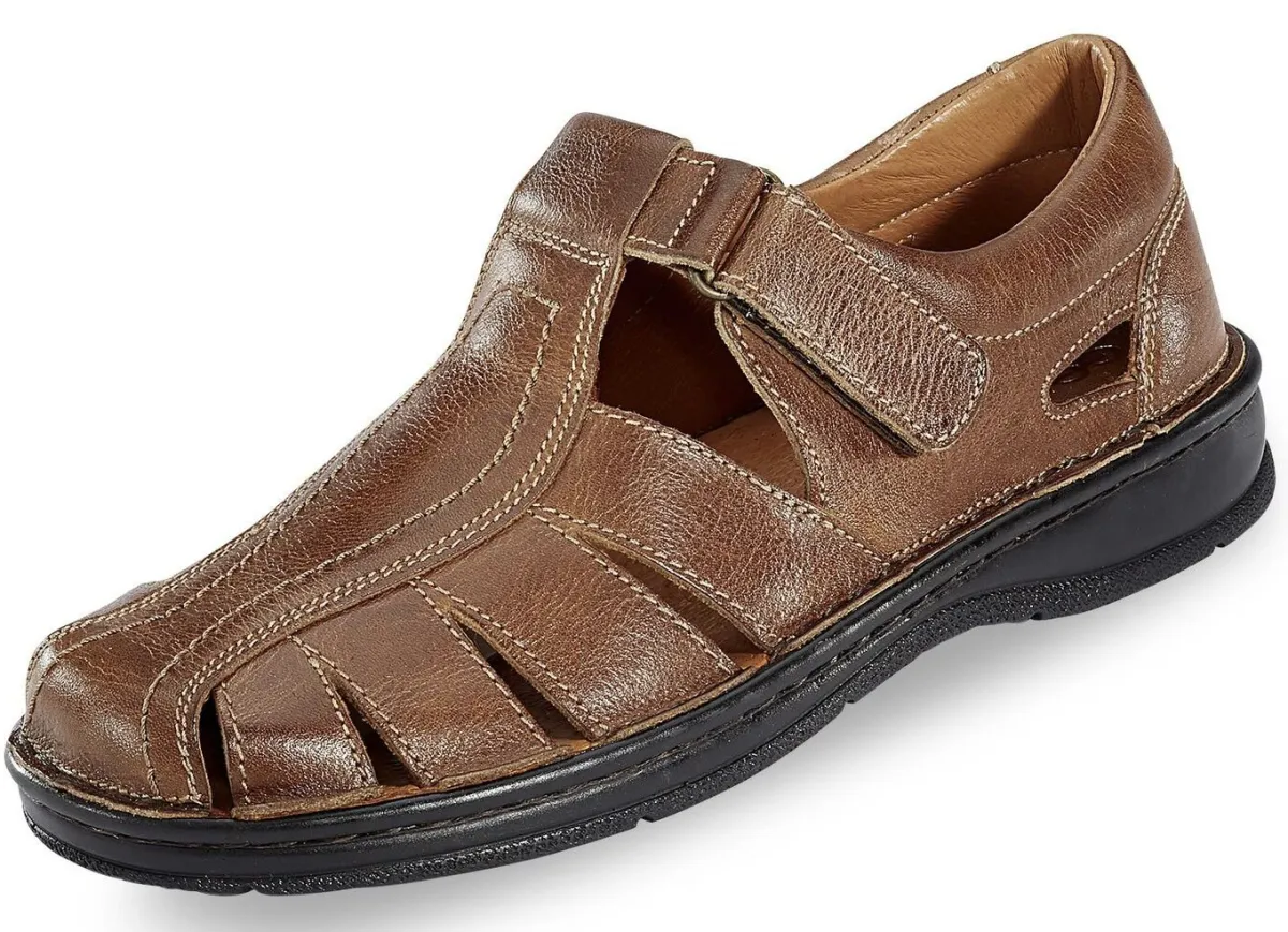 Clearance Gemini , sommerliche Herren-Slipper, aus Leder MARONE