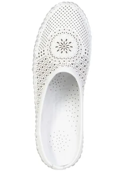 Gemini , sommerlicher Damen-Sabot, Weite G, mit herausnehmbarem Fußbett WEISS