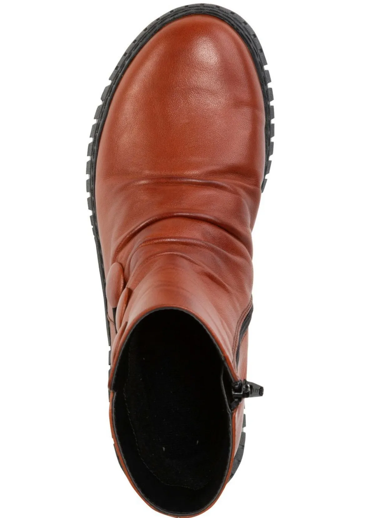 Online Gemini Stiefelette mit Raffung und dekorativen Knöpfen COGNAC