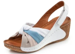 Discount Gemini , trendige Damen-Sandaletten, Weite G, mit verstellbarer Klettspange WEISS-BUNT