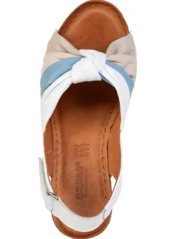 Discount Gemini , trendige Damen-Sandaletten, Weite G, mit verstellbarer Klettspange WEISS-BUNT