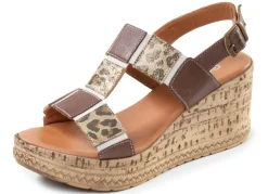 Clearance Gemini , trendige Damen-Sandaletten, Weite G, aus Leder BRAUN-BEIGE