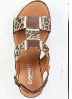 Clearance Gemini , trendige Damen-Sandaletten, Weite G, aus Leder BRAUN-BEIGE