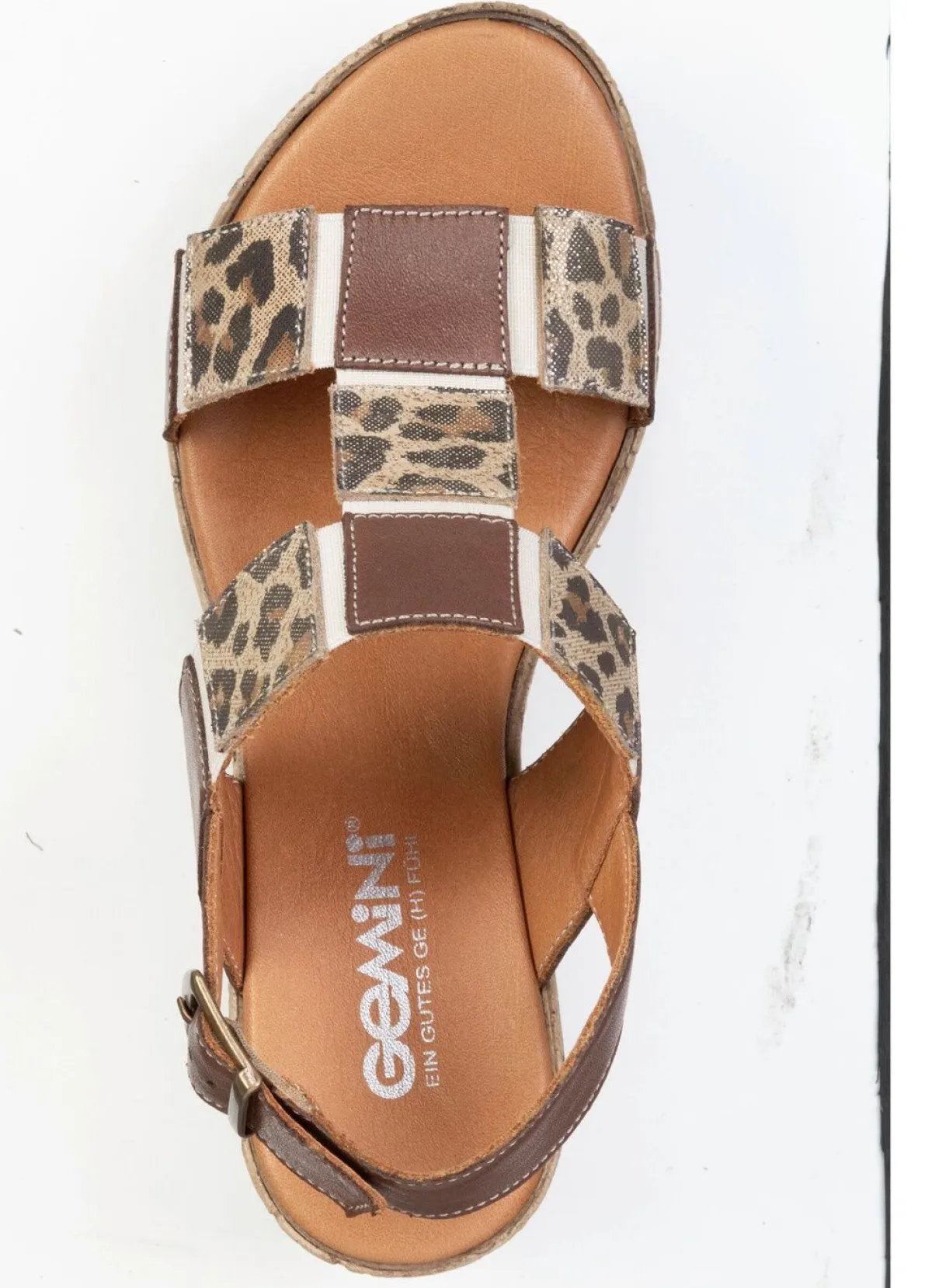 Clearance Gemini , trendige Damen-Sandaletten, Weite G, aus Leder BRAUN-BEIGE