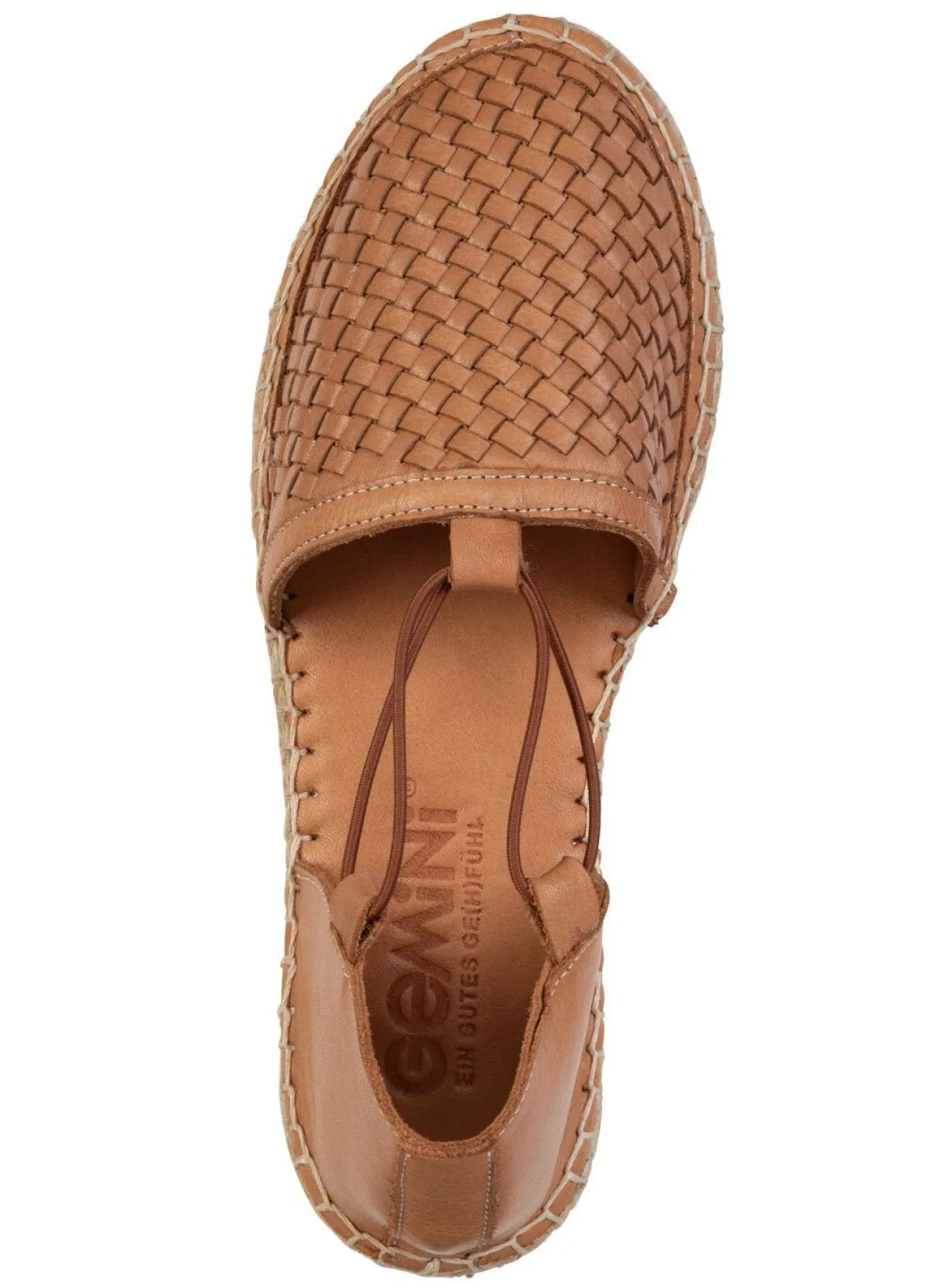 Clearance Gemini , trendige Damen-Slipper, Weite G, aus Leder COGNAC
