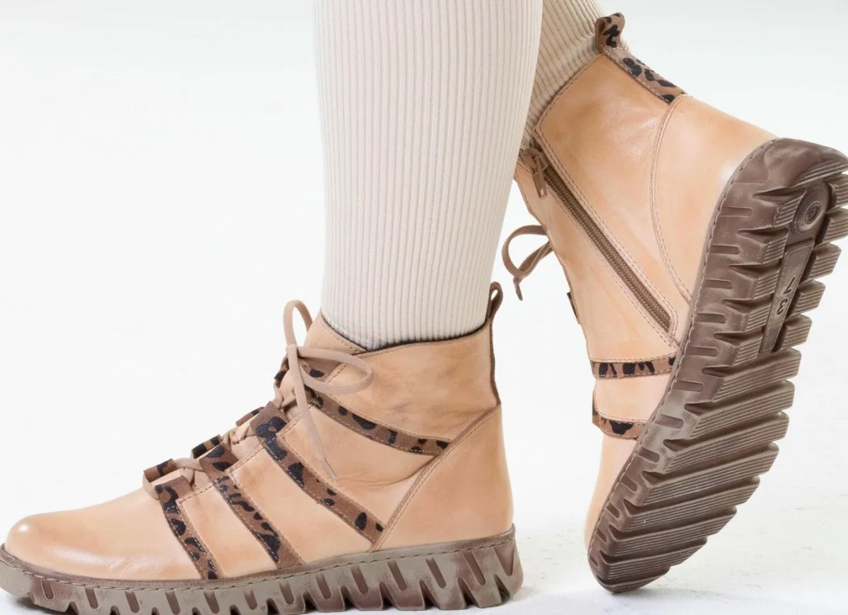 Sale Gemini , trendige Damen-Stiefeletten, Winterschuhe, Weite G, mit herausnehmbarem Fußbett HELLBEIGE