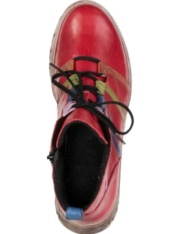 Discount Gemini , trendige Damen-Stiefeletten, Winterschuhe, Weite G, mit herausnehmbarem Fußbett ROT-BUNT
