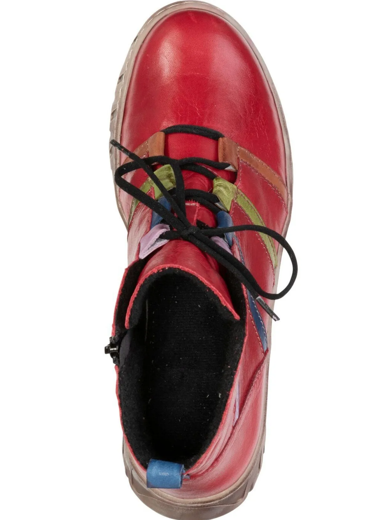 Discount Gemini , trendige Damen-Stiefeletten, Winterschuhe, Weite G, mit herausnehmbarem Fußbett ROT-BUNT