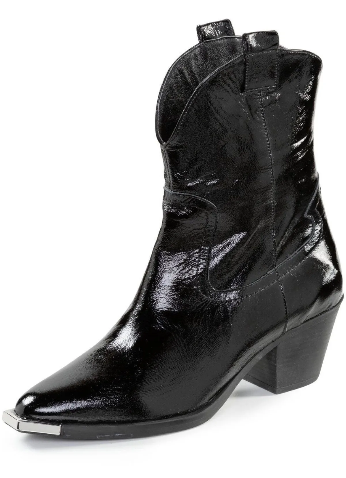 New Gemini Western-Stiefel aus Rind-Nappaleder SCHWARZ