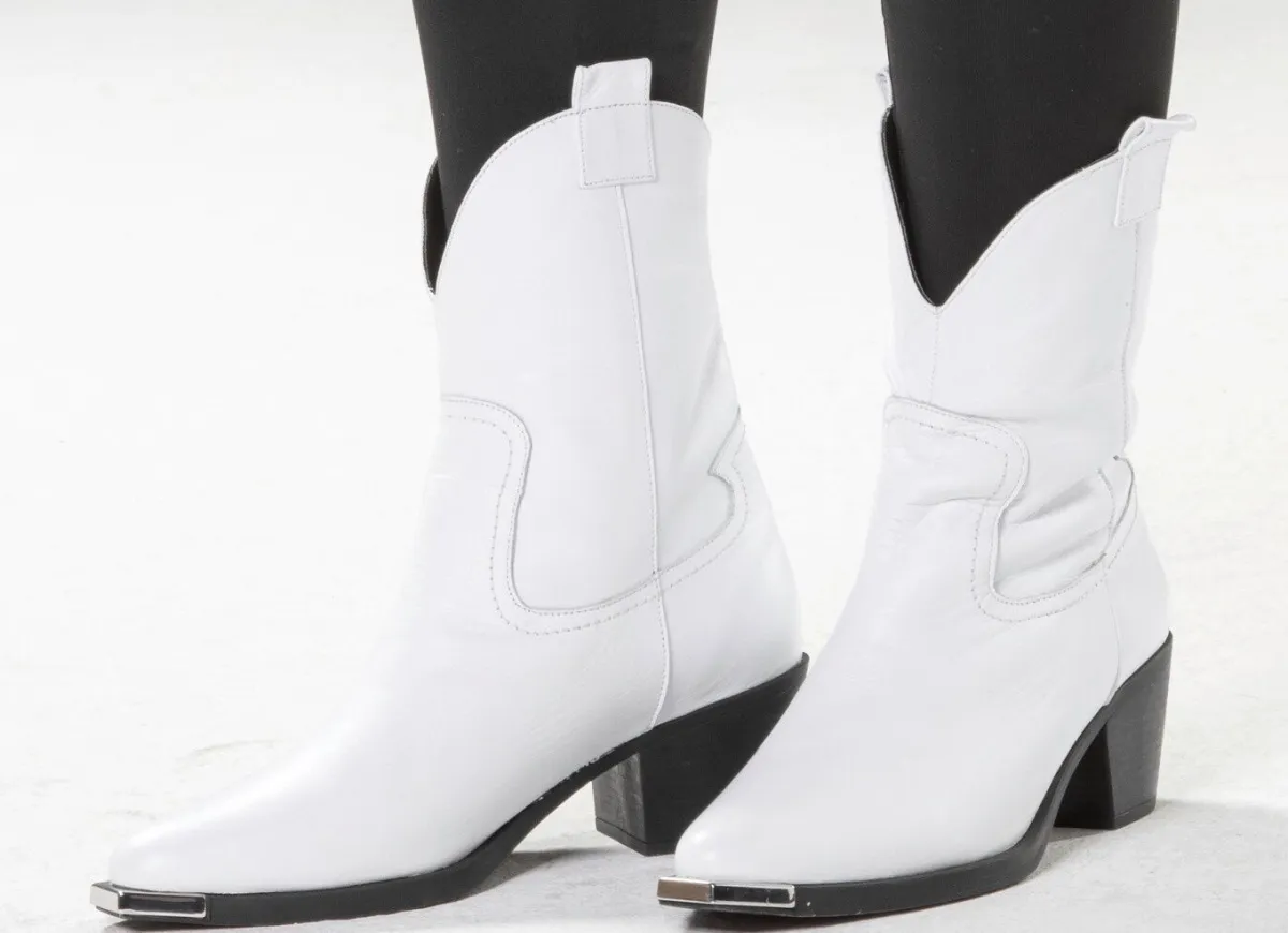Best Gemini Western-Stiefel aus Rind-Nappaleder WEISS