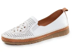 Online Gemini , sommerliche Damen-Slipper, Weite G, mit herausnehmbarem Fußbett WEISS