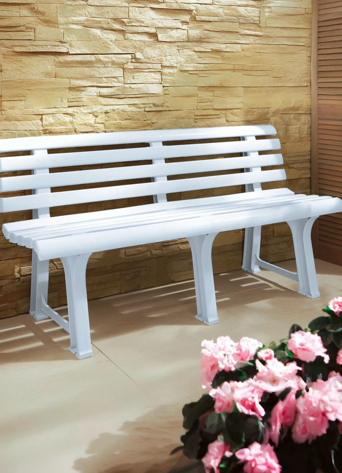 Sale BADER Gemütliche Gartenbank WEISS